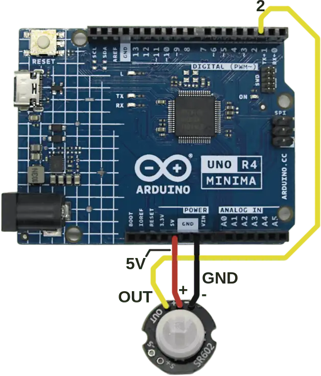 Arduino to SR602 wiring diagram