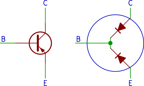 PNP transistor test circuit