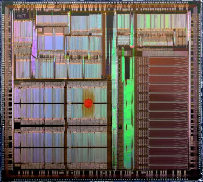 Inside a microprocessor integrated circuit