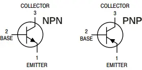 NPN and PNP transistor symbols
