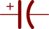 Polarized capacitor symbol ANSI