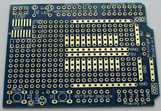 Example of a solderable prototype board / solderable breadboard