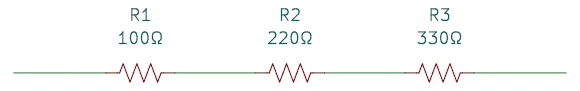 Three resistors in series