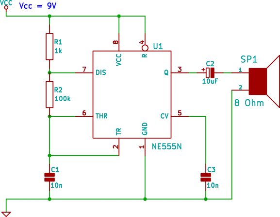 555 Tone Generator Circuit Diagram