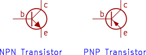NPN transistor symbol and PNP transistor symbol