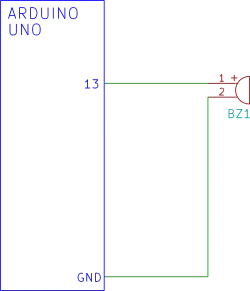 Arduino buzzer circuit diagram - direct connection