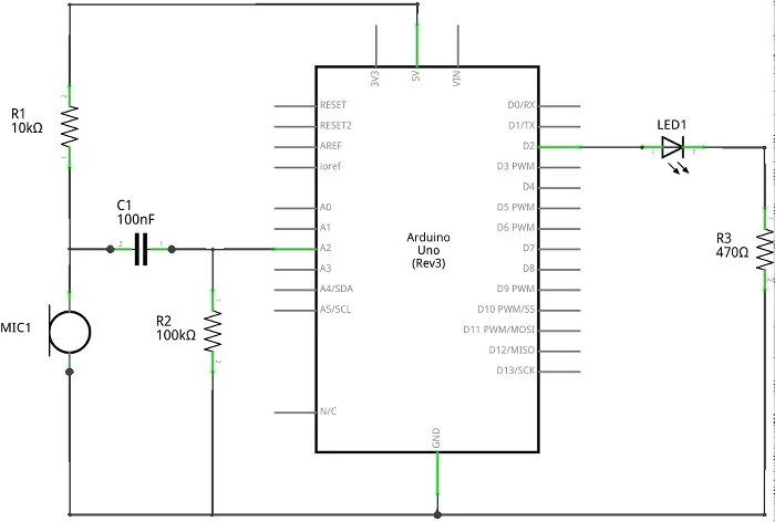Arduino Clap Switch Circuit Diagram