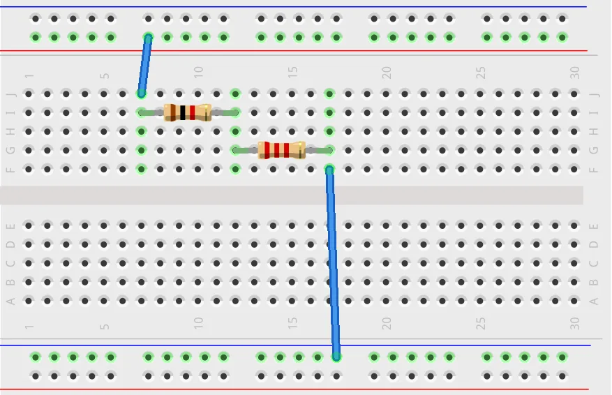 Breadboard Series Resistor Circuit