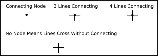 Circuit Diagram Node Connections and Crossing Wires