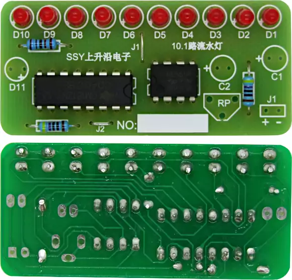 LEDs Soldered to PCB – Top and Bottom Views