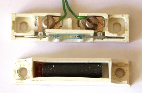 Inside a magnetic alarm sensor