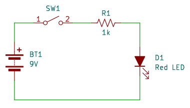 How to Read Circuit Diagrams: Simple Circuit Showing Component Values and Reference Designators