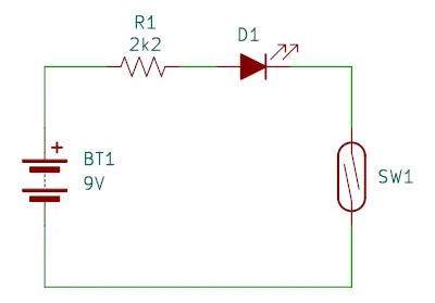 Simple LED reed switch circuit