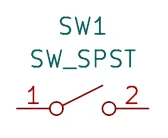 The schematic symbol for a SPST type of switch
